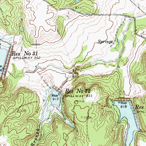 Topographic Map of Heiffel Branch, TX