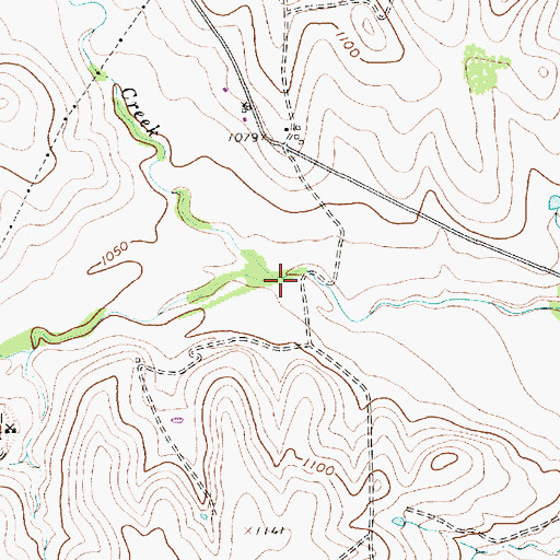 Topographic Map of Little Creek, TX