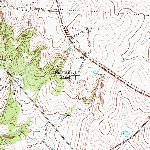 Topographic Map of Nob Hill Ranch, TX