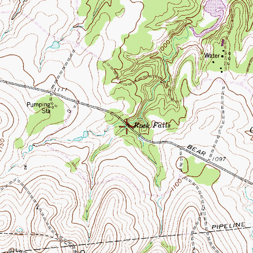 Topographic Map of Rock Falls, TX