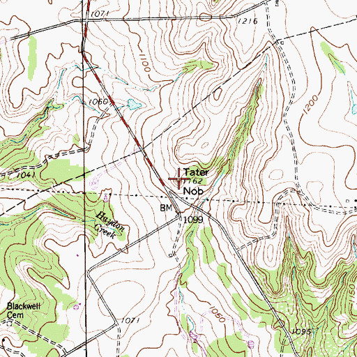 Topographic Map of Tater Nob, TX