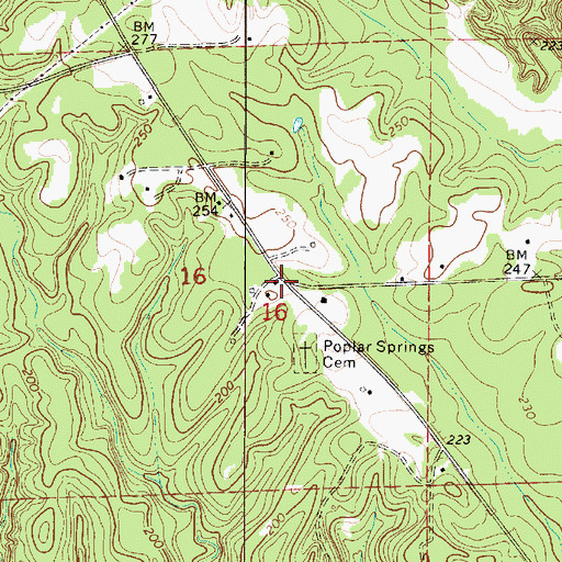 Topographic Map of Bennetts Store (historical), AL