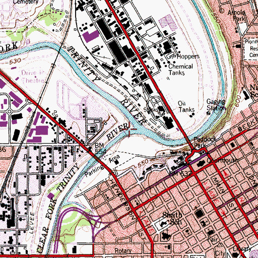 Topographic Map of Clear Fork Trinity River, TX