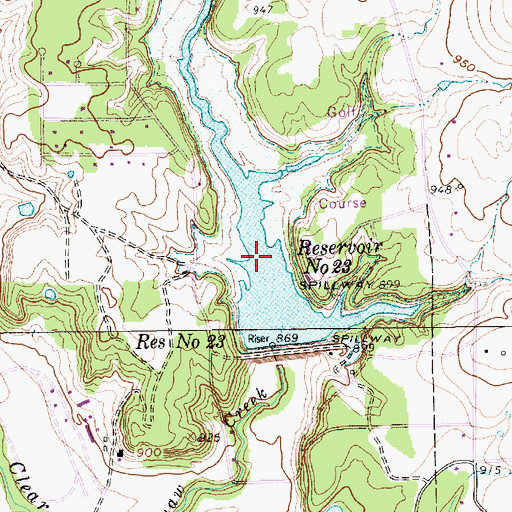 Topographic Map of Reservoir Number Twentythree, TX