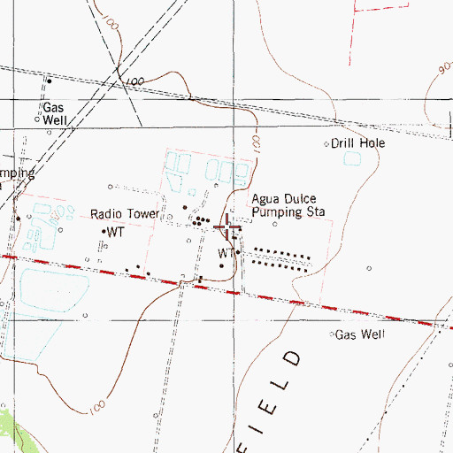 Topographic Map of Agua Dulce Pumping Station, TX