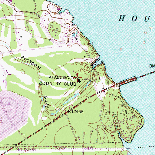 Topographic Map of Atascocita Country Club, TX