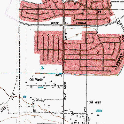 Topographic Map of Blue Ridge State Prison Farm, TX