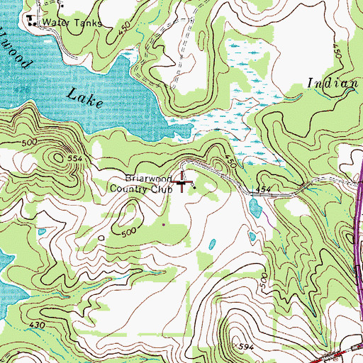 Topographic Map of Briarwood Country Club, TX