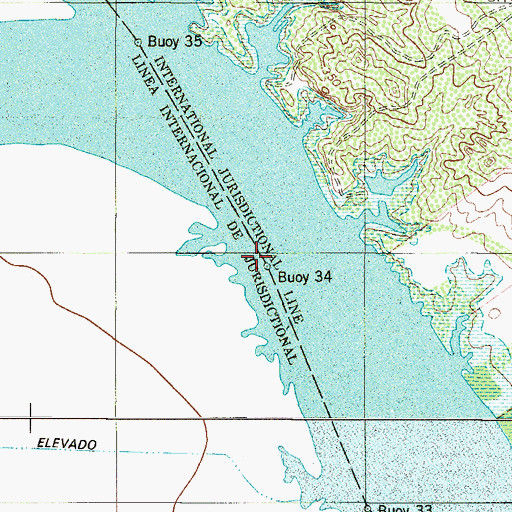 Topographic Map of Buoy 34, TX