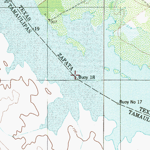Topographic Map of Buoy Number 18, TX