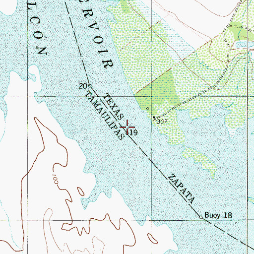 Topographic Map of Buoy Number 19, TX
