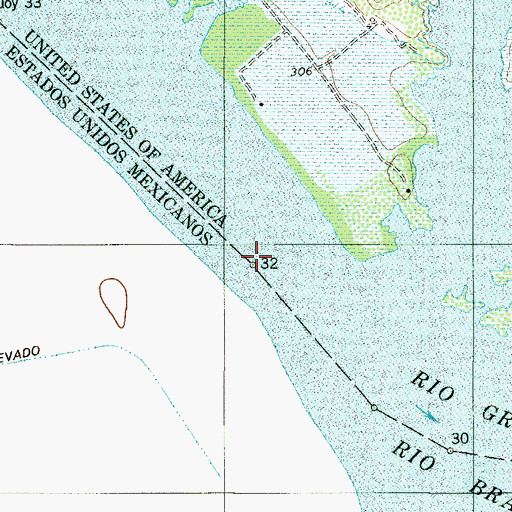 Topographic Map of Buoy Number 32, TX