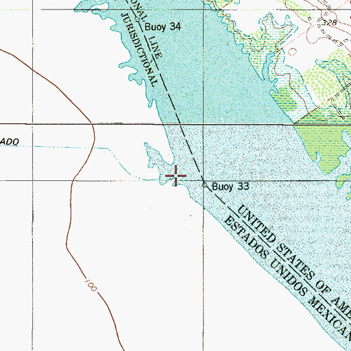 Topographic Map of Buoy Number 33, TX