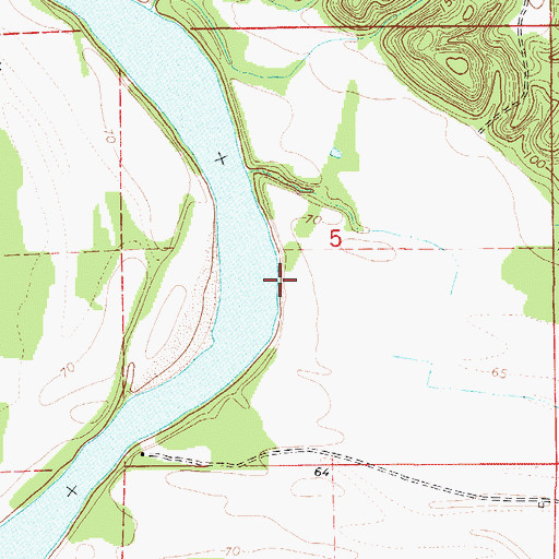 Topographic Map of Beauford Landing, AL