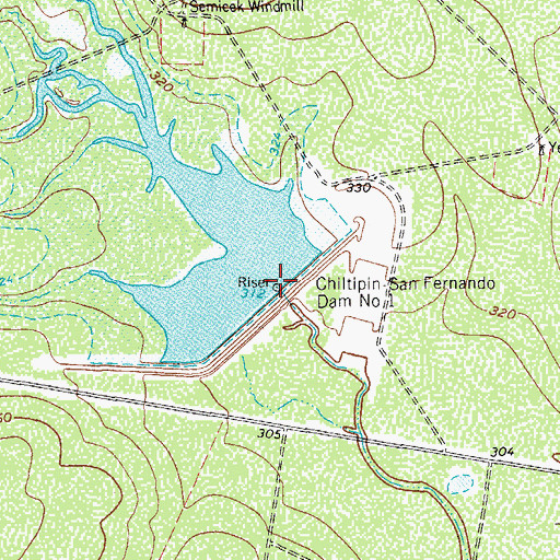 Topographic Map of Chiltipin-San Fernando Dam Number 1, TX