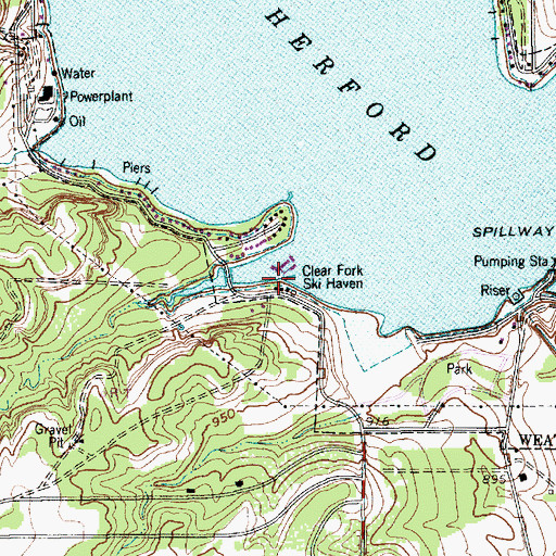 Topographic Map of Clear Fork Ski Haven, TX