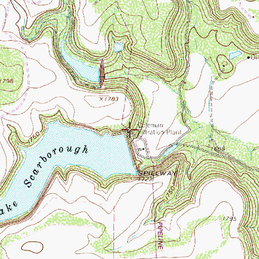 Topographic Map of Coleman Filtration Plant, TX