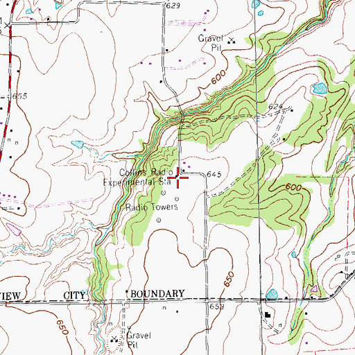 Topographic Map of Collins Radio Experimental Station, TX