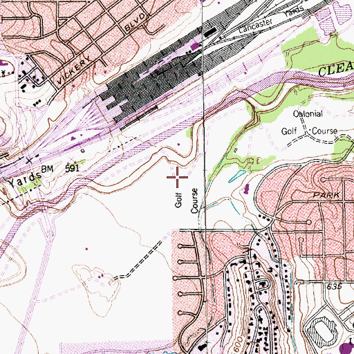 Topographic Map of Colonial Country Club, TX