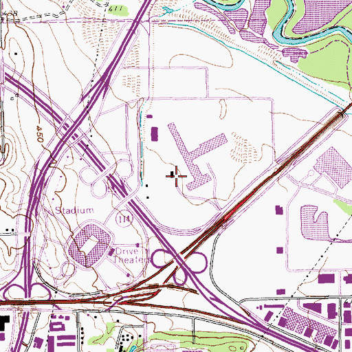 Topographic Map of Dallas Gun Club, TX
