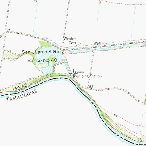 Topographic Map of Donna Pumping Station, TX