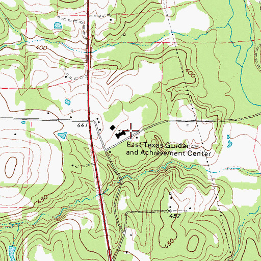 Topographic Map of East Texas Guidance and Achievement Center, TX