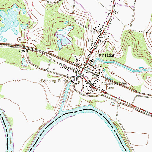 Topographic Map of Edinburg Pump, TX
