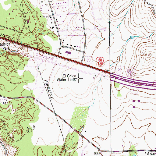 Topographic Map of El Chico Water Tank, TX