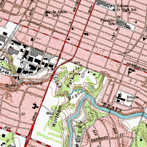 Topographic Map of Executive Golf Club, TX