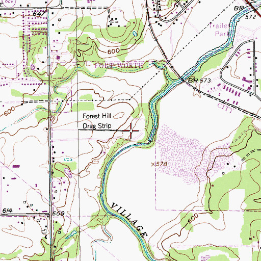Topographic Map of Forest Hill Drag Strip, TX