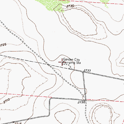 Topographic Map of Garden City Pumping Station, TX
