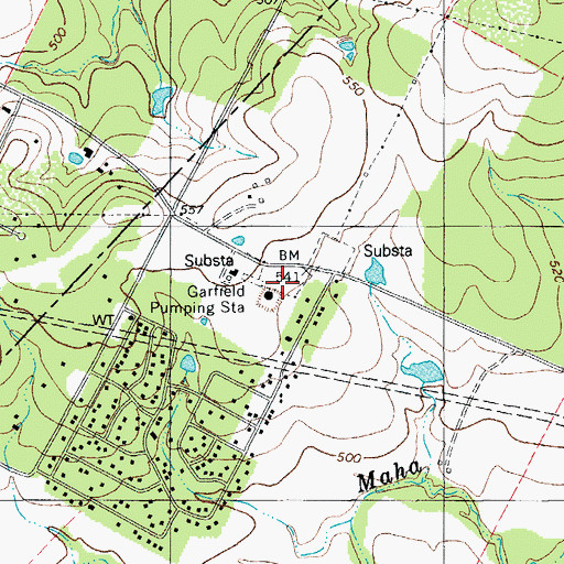 Topographic Map of Garfield Pumping Station, TX