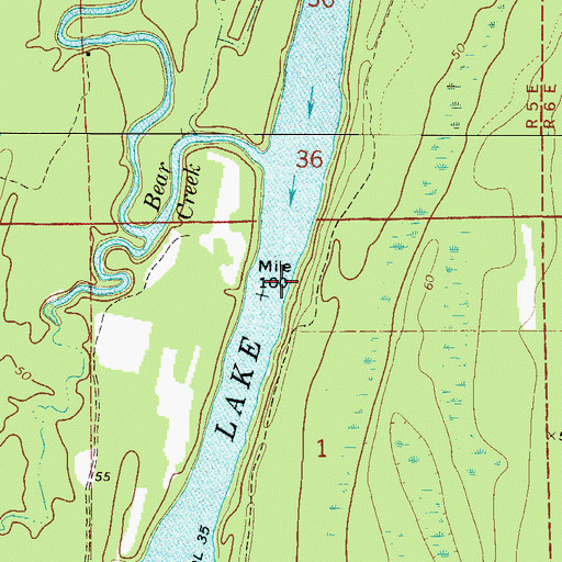 Topographic Map of Botts Ferry (historical), AL