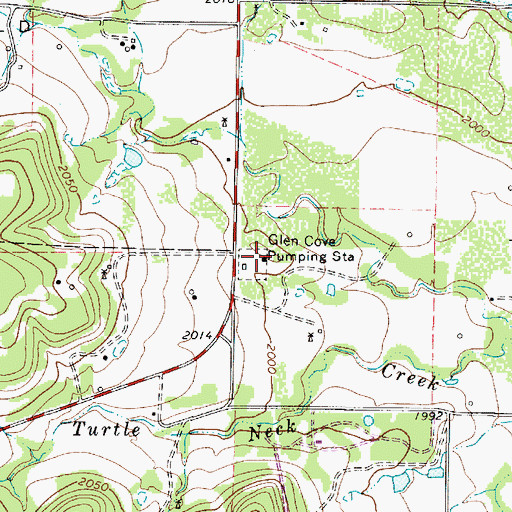 Topographic Map of Glen Cove Pumping Station, TX