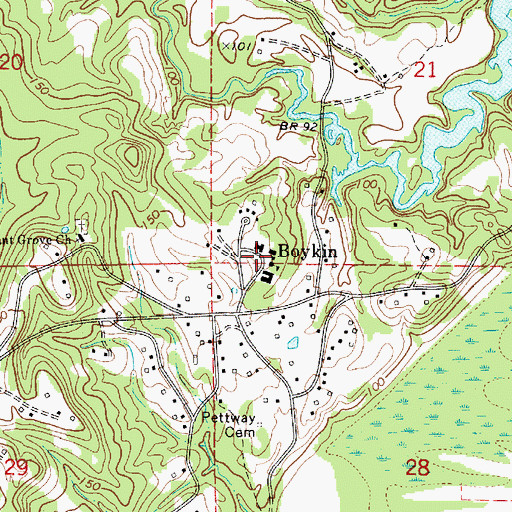 Topographic Map of Boykin Elementary School, AL