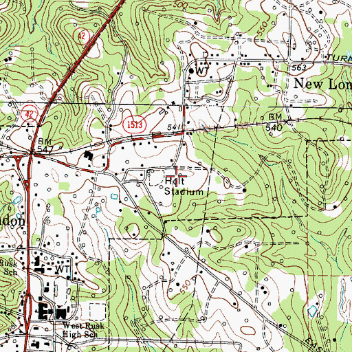 Topographic Map of Holt Stadium, TX