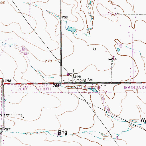 Topographic Map of Keller Pumping Station, TX