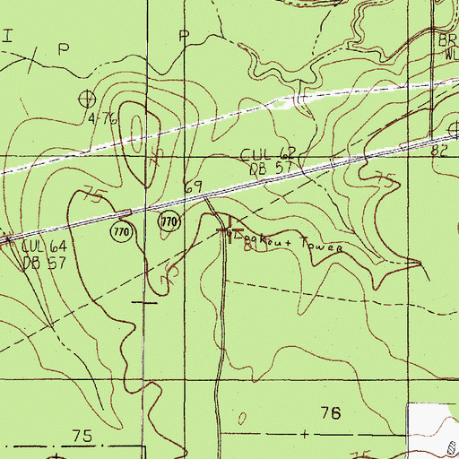 Topographic Map of Kountze Lookout Tower, TX