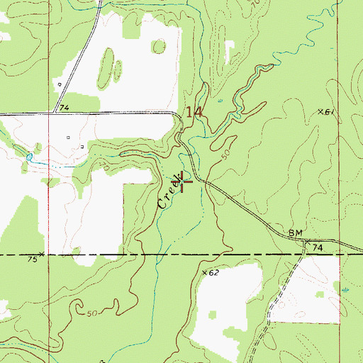Topographic Map of Burntwood Branch, AL