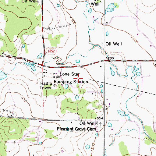 Topographic Map of Lone Star Pumping Station, TX