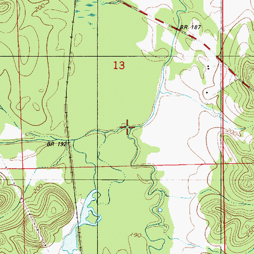 Topographic Map of Callie Creek, AL