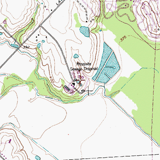 Topographic Map of Mesquite Sewage Disposal, TX