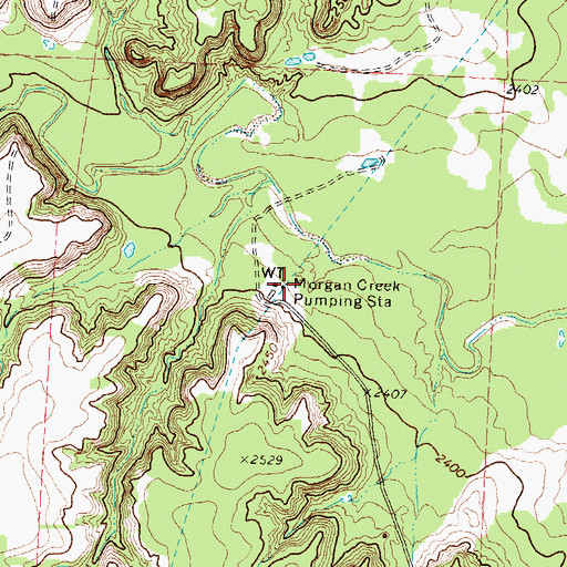 Topographic Map of Morgan Creek Pumping Station, TX