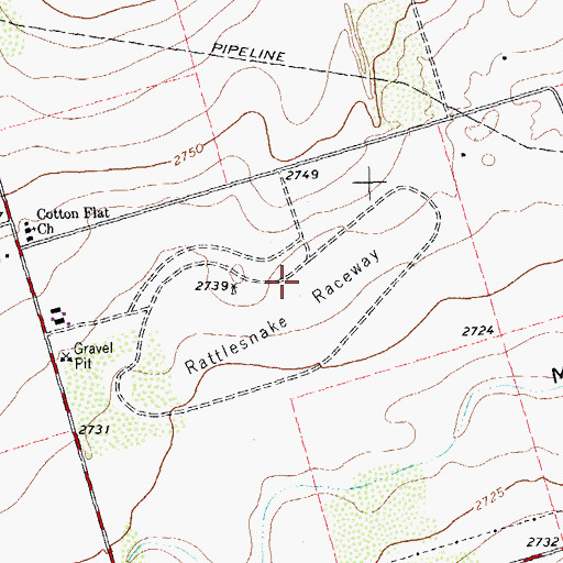 Topographic Map of Rattlesnake Raceway, TX