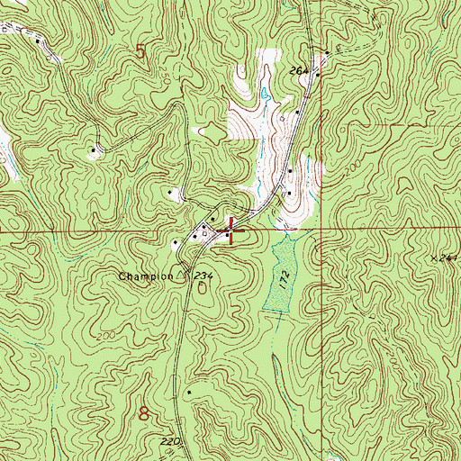 Topographic Map of Caney Creek School (historical), AL