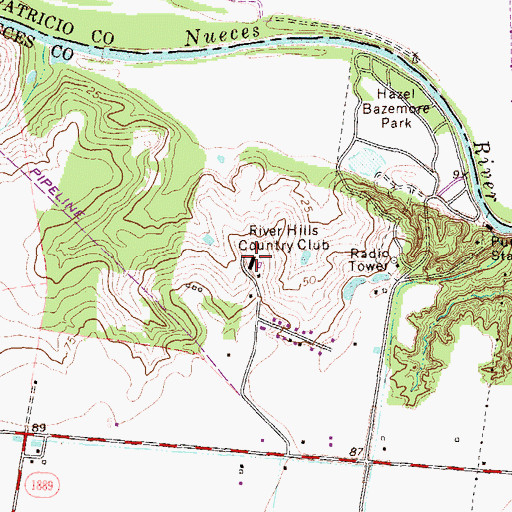 Topographic Map of River Hills Country Club, TX