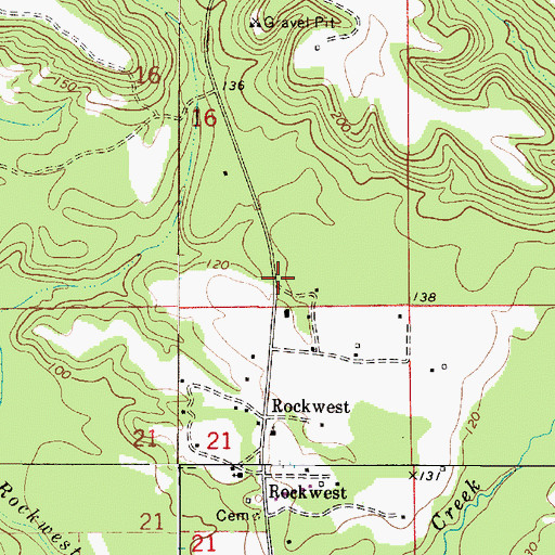 Topographic Map of Canton Bend School, AL