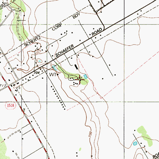 Topographic Map of Schertz Sportmans Club, TX