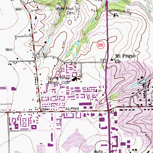 Topographic Map of Spring Valley Athletic Club, TX