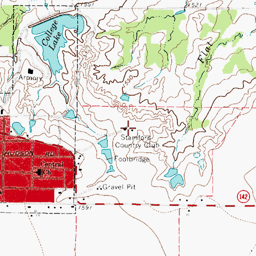 Topographic Map of Stamford Country Club, TX